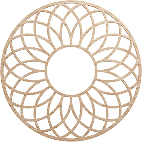 Image of Ekena Millwork 28 inchOD x 9 5 /8 inchID x 3 /8 inchT Cannes Wood Fretwork Pierced Ceiling Medallion, Alder