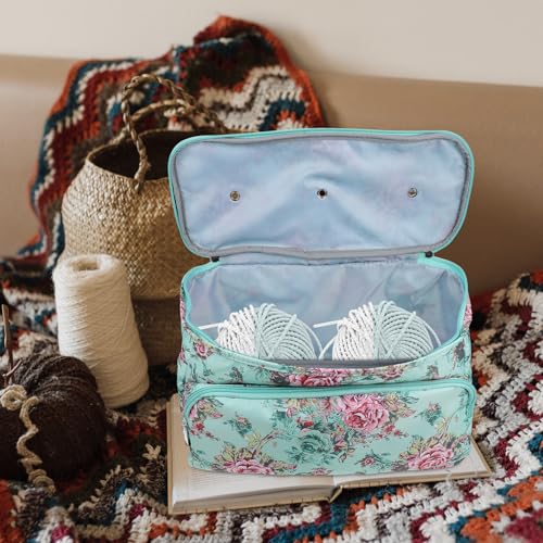 Bolsa de tejer cuadrada con cremallera que evita enredos 6