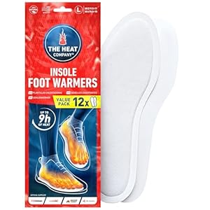 Insole Foot Warmers – 6, 12 or 32 Pairs – S, M, L, XL – 9h of Warmth – Air Activated Feet Warmers – Purely Natural – Toe Warmers for Feet – Insole Foot Warmers for Women & Men