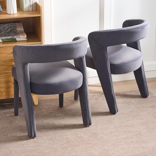 BNUZ Juego de 2 sillones tapizados, sofá individual, silla de baño, silla individual, 59 x 60 x 79 cm, terciopelo, capacidad de carga 150 kg, color gris