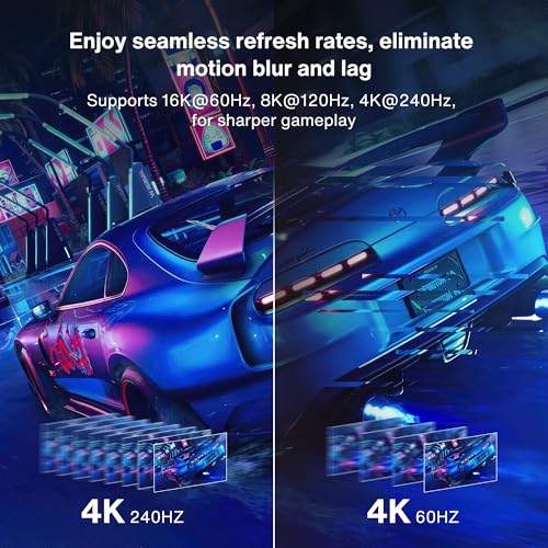 Image of IVANKY 80Gbps DisplayPort Cable 2.1, DP Cable 16K Display Port Cord Compatible FreeSync Gaming Monitor 5090 7900XTX, 10FT