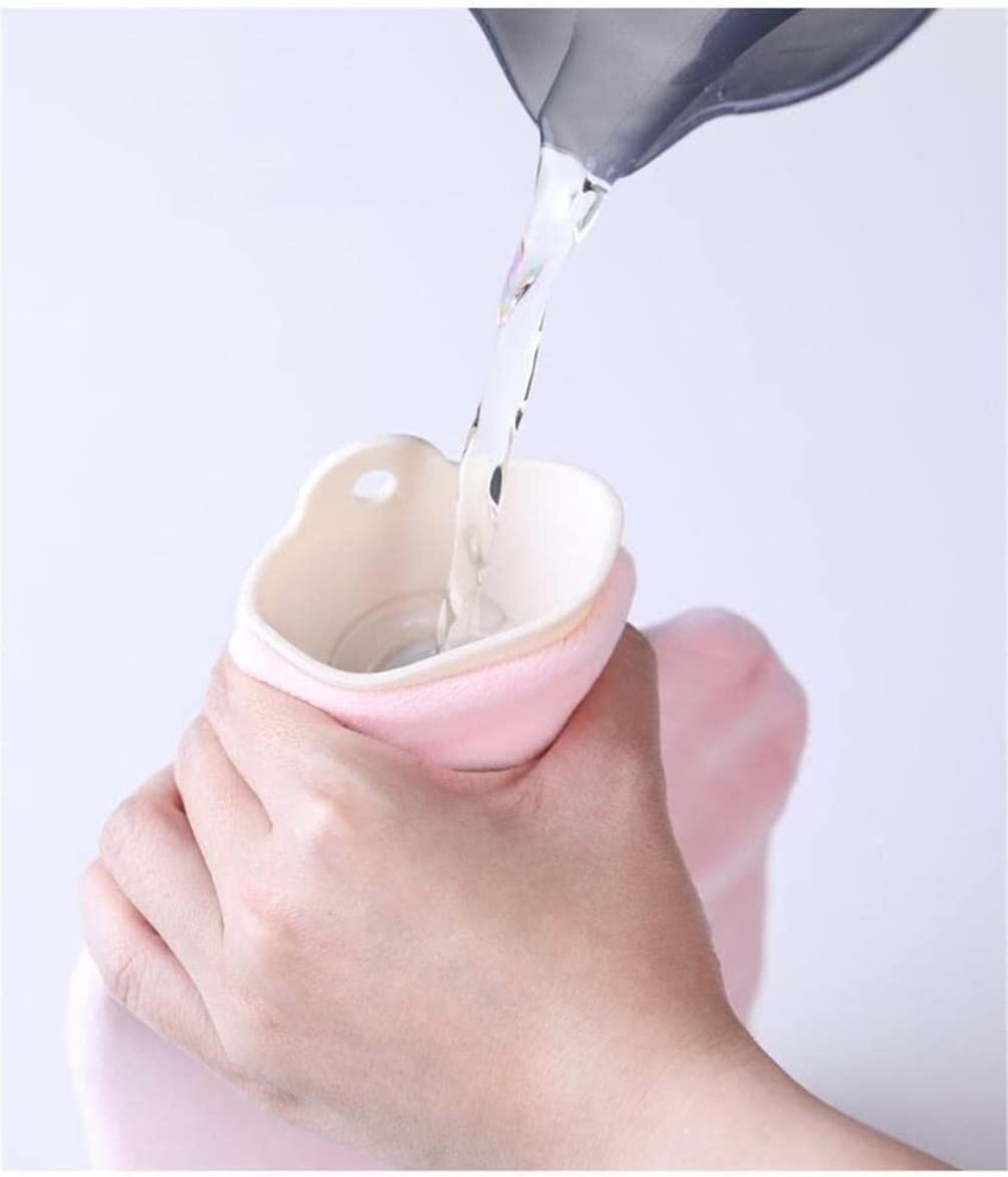 Bolsa Agua Caliente Botella de Agua Caliente con Cubierta Tejida Bolsa para Adultos Alivio del Dolor Cuello Espalda Dolores Cabeza Noches acogedoras Térmica(A,1L)