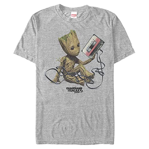 T-shirt Groot Tape Marvel pour homme en coton noir