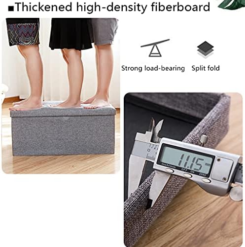 Compact Grey Folding Storage Bench Cube Stool - Versatile Footrest for Home, Hallway, Living Room - Space-Saving 15x9x9 Inch Organizer for Shoes & Essentials