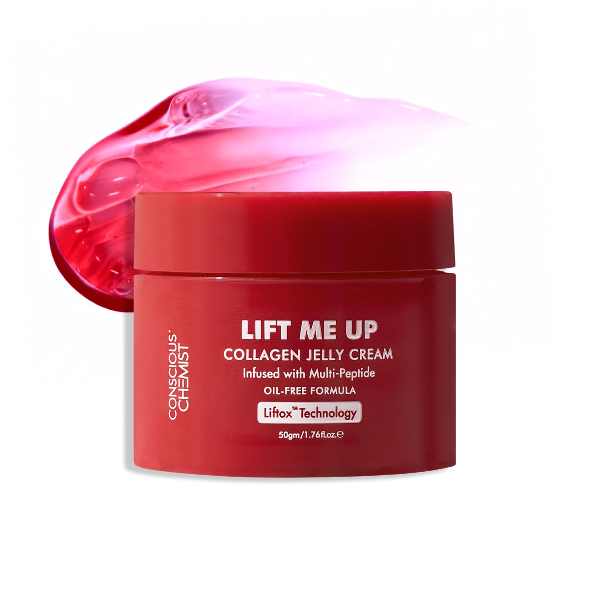 Conscious Chemist Collagen Jelly Face Cream Niacinamide & Hydrolyzed Collagen Powered by 6 peptides & Liftox technology Sagging, Fine lines & Dullness Anti-Aging Moisturizer 50 ml (Pack of 1) Red