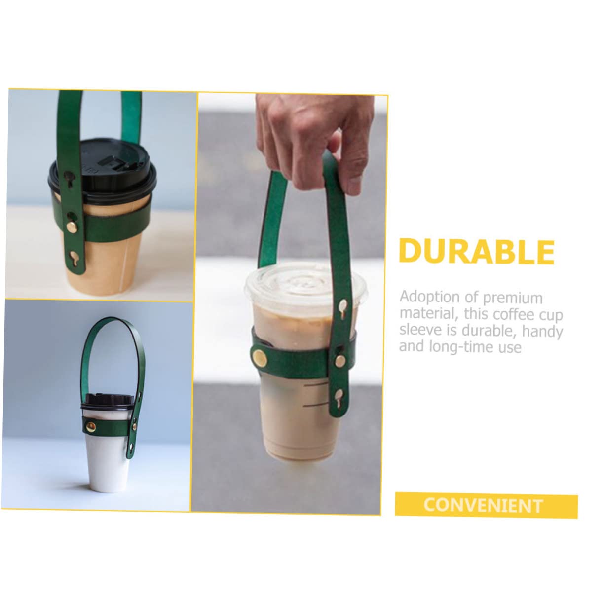 Anneome 3piezas Funda De Café De Pu Reutilizable Soporte Portátil Para Tazas Aislante y Ligero Para Llevar Bebidas Calientes Accesorio Práctico Para Hogar y Viajes
