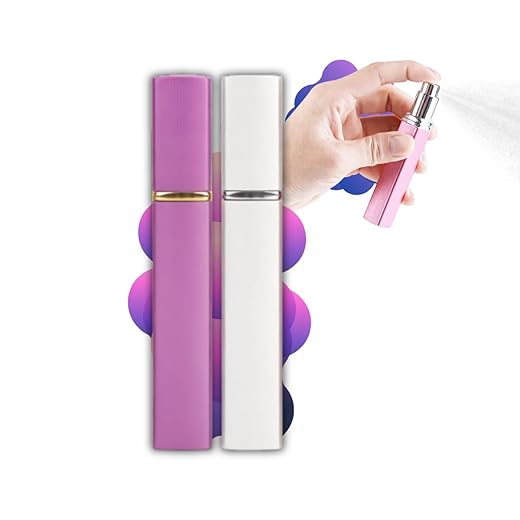 Kit 2 Frascos Porta Perfume Para Viagem Recarregável 12ml – Portátil Com Bico Spray Bolso Mini Atomizador Para Bolsa Necessaire Compacto Leve Super Prático - Qualidade Premium Loreal Shop