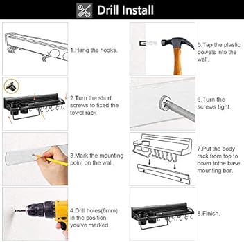 رف حائط لأواني المطبخ ورف للتعليق على الحائط من الألومنيوم الأسود منظم أواني الطهي على الحائط رف وعاء ووعاء به 8 خطاطيف و4 فتحات للسكاكين و2 أكواب للأواني مناسبة للمطبخ وبارات المطبخ رف حائط لأواني المطبخ ورف للتعليق على الحائط من الألومنيوم الأسود منظم أواني الطهي على الحائط رف وعاء ووعاء به 8 خطاطيف و4 فتحات للسكاكين و2 أكواب للأواني مناسبة للمطبخ وبارات المطبخ