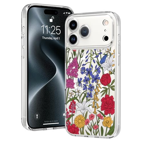 Coque iPhone 17 Pro fleur antichoc MagSafe transparente OOK avec protection écran