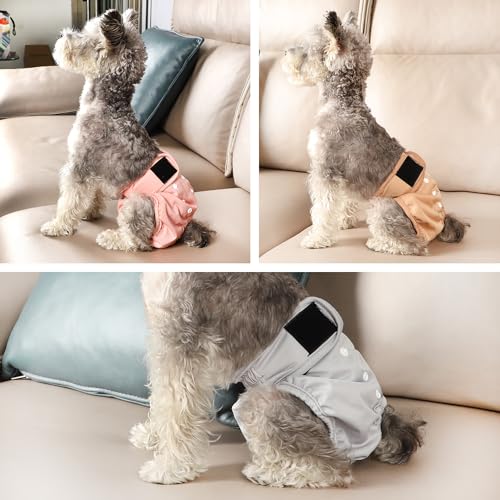 Image of wegreeco Washable Dog Diapers Female Highly Absorbent Reusable Diapers for Doggie in Heat Dog Period for Heat Cycle, 3 Pack (XX-Large