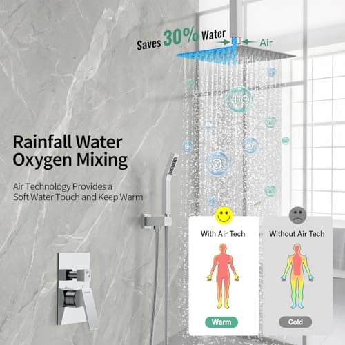 Image of SR SUN RISE 10 Inch Ceiling Mount Rain Shower System,Polished Chrome