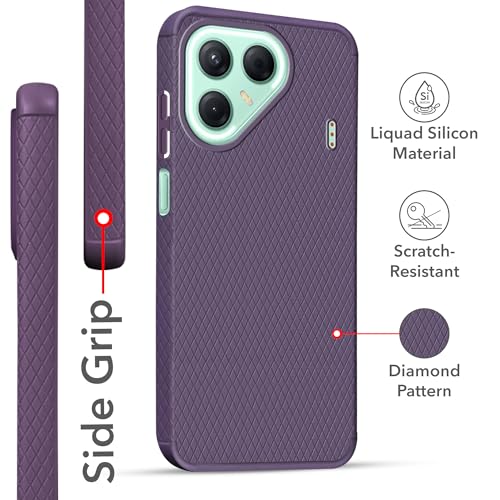 Image of Jkobi Back Cover Case for Tecno Pova 7 5G (Liquid Silicone | Side Grip | Camera Protection)