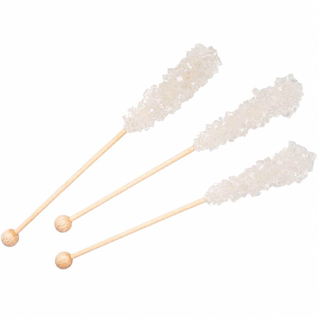 100 Kandissticks 12,5g | Kandisstäbchen | Kandiszucker-Sticks | Tee-Zucker am Stiel | Kandis Sticks | Zucker am Stiel | (weiß, 100er Pack)