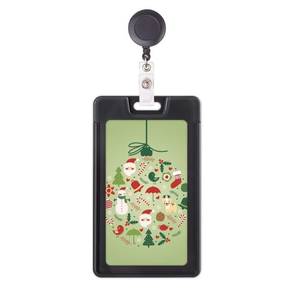 Porte-badge rétractable Noël avec enrouleur robuste pour infirmière et bureau