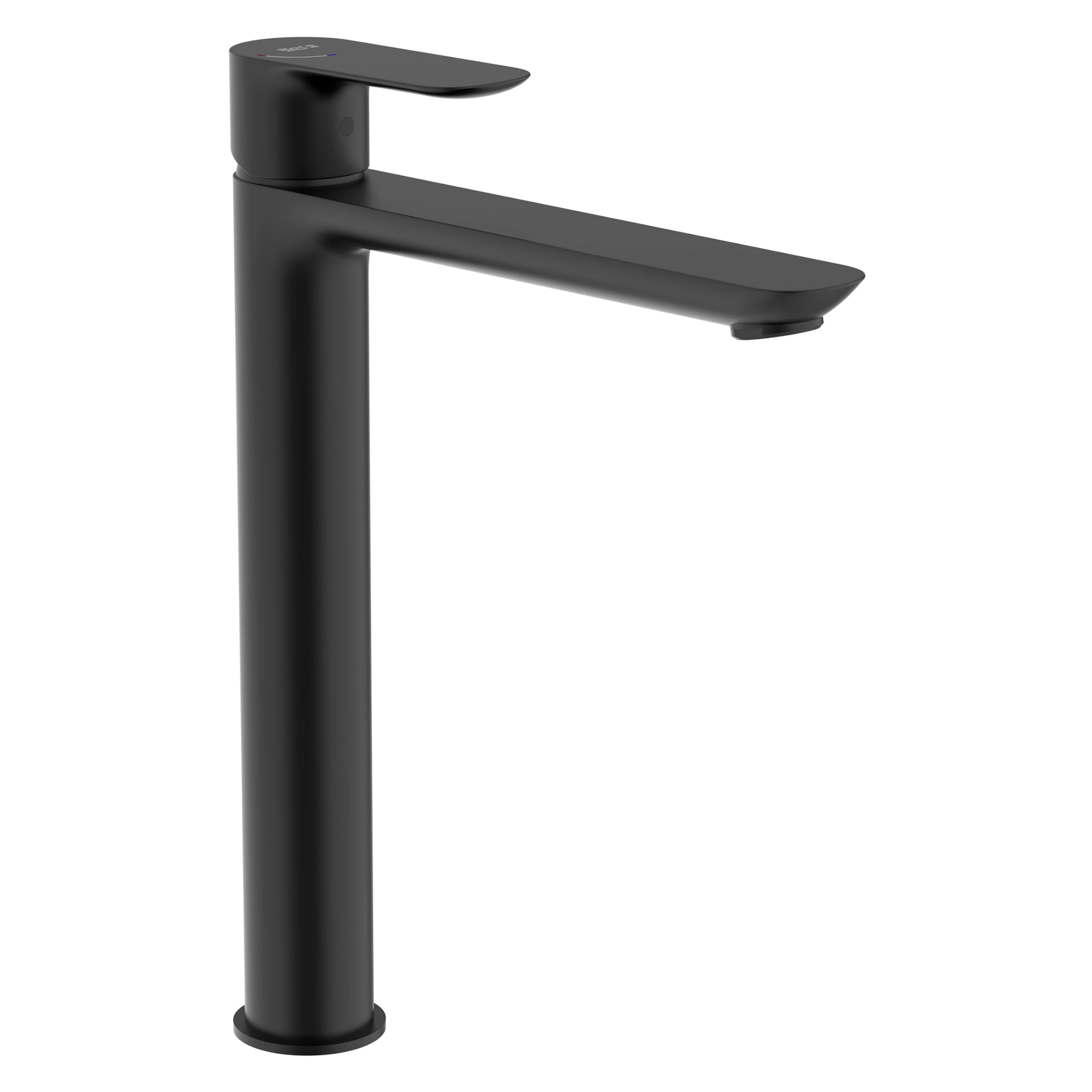 Roca A5A346ENB0 Sink Mixer High Spout, Smooth Body, Cove Collection, Matte Black, Dull Black