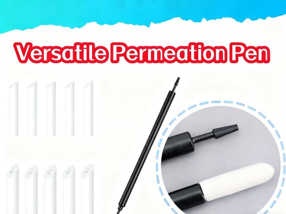 1Pcs Metal Model Wiping Sticks, Panel Line Weathering Wiper Pen, Model Wiping Stick Tool with 10 Replacement Heads for Hobby Model Kits(Black)