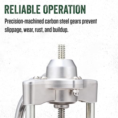 Image of LEM Products MightyBite Vertical Stainless Steel 5 Pound Capacity Sausage Stuffer with Plastic Stuffing Tubes and Natural Hog Casings (32-35mm)
