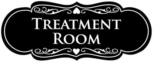 Signs ByLITA Letrero de diseño para sala de tratamiento (negro) - grande, 1 paquete