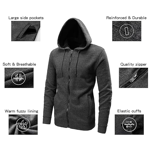 Image of OHSNMAKSL Hoodies for Men sherpa Warm Fleece Hoodie Jacket Sweatshirt Full Zip Sport Workout Coats