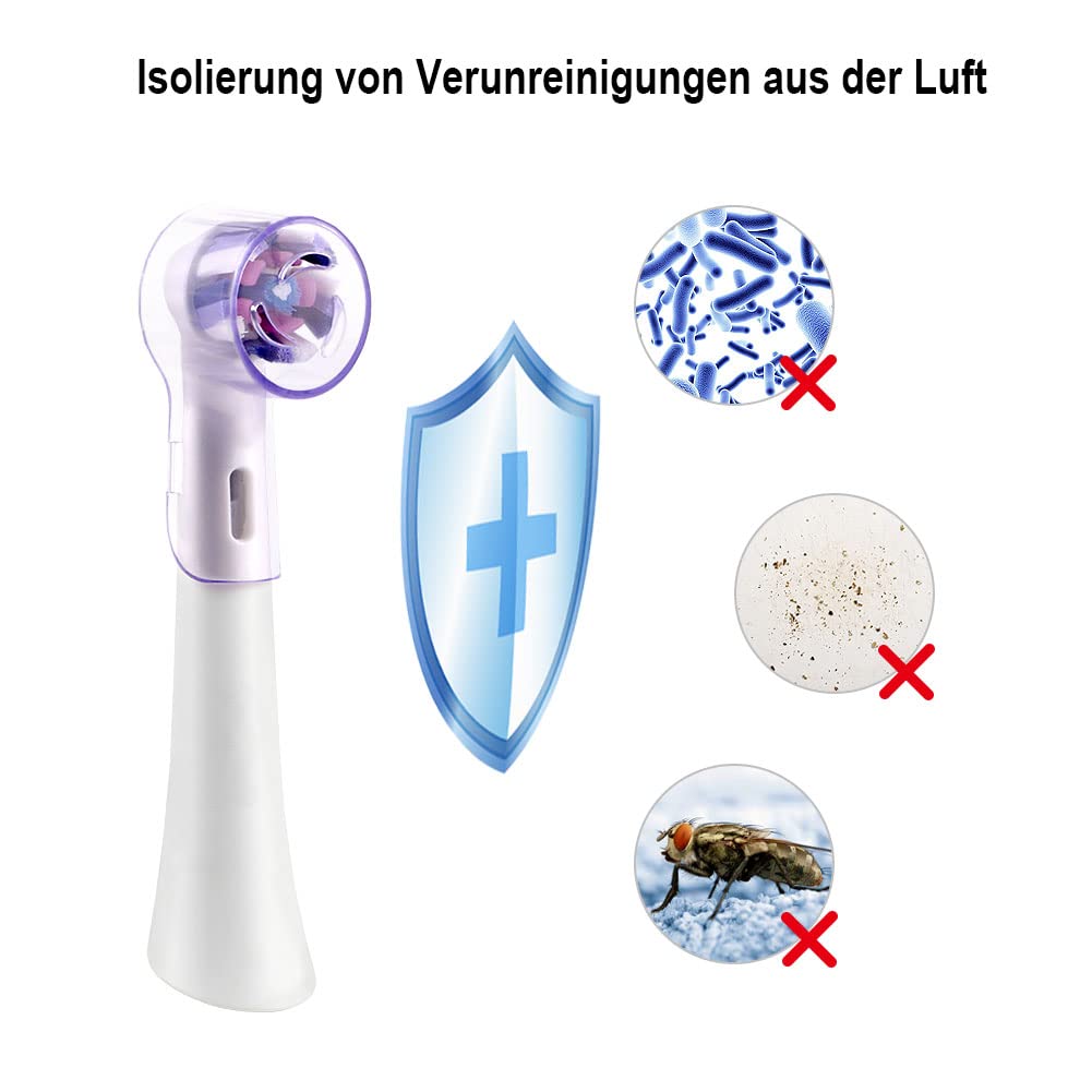 Kisstta 6 pezzi di copertura per spazzolini da denti compatibili con spazzolini Oral B IO, tappo di protezione per Io ultima pulizia, bianco brillante, testine di pulizia delicata, trasparente