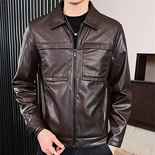 Maiyifu-GJ Men's Faux Leather Lambskin Biker Jacket Lightweight Vintage Motorcycle Outwear Classic PU Leather Jackets2