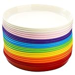 Frcctre 24-Pack Plastic Plates, 7-Inch Colorful Dinner Plates, BPA-Free Reusable, Perfect for BBQ, Travel, Events - Dishwasher Safe, 8 Colors