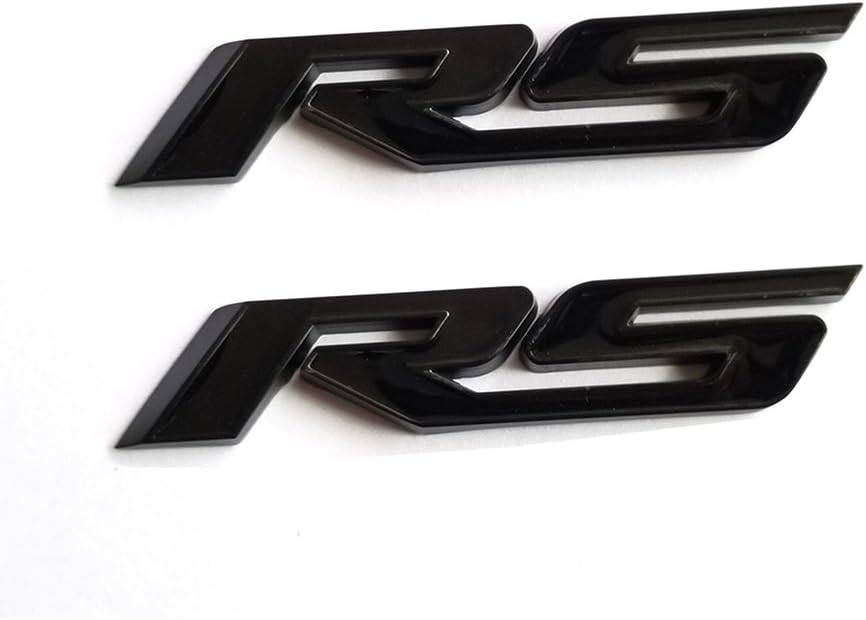 Yoaoo 2Pack OEM Black Rs R S Emblems Badge Sticker 3D Logo Metal Compatible with Zl1 1LE Series Black