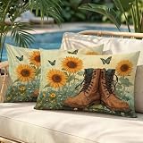 Pillow Covers 14x22 inch Throw Pillow Butterfly Set of...