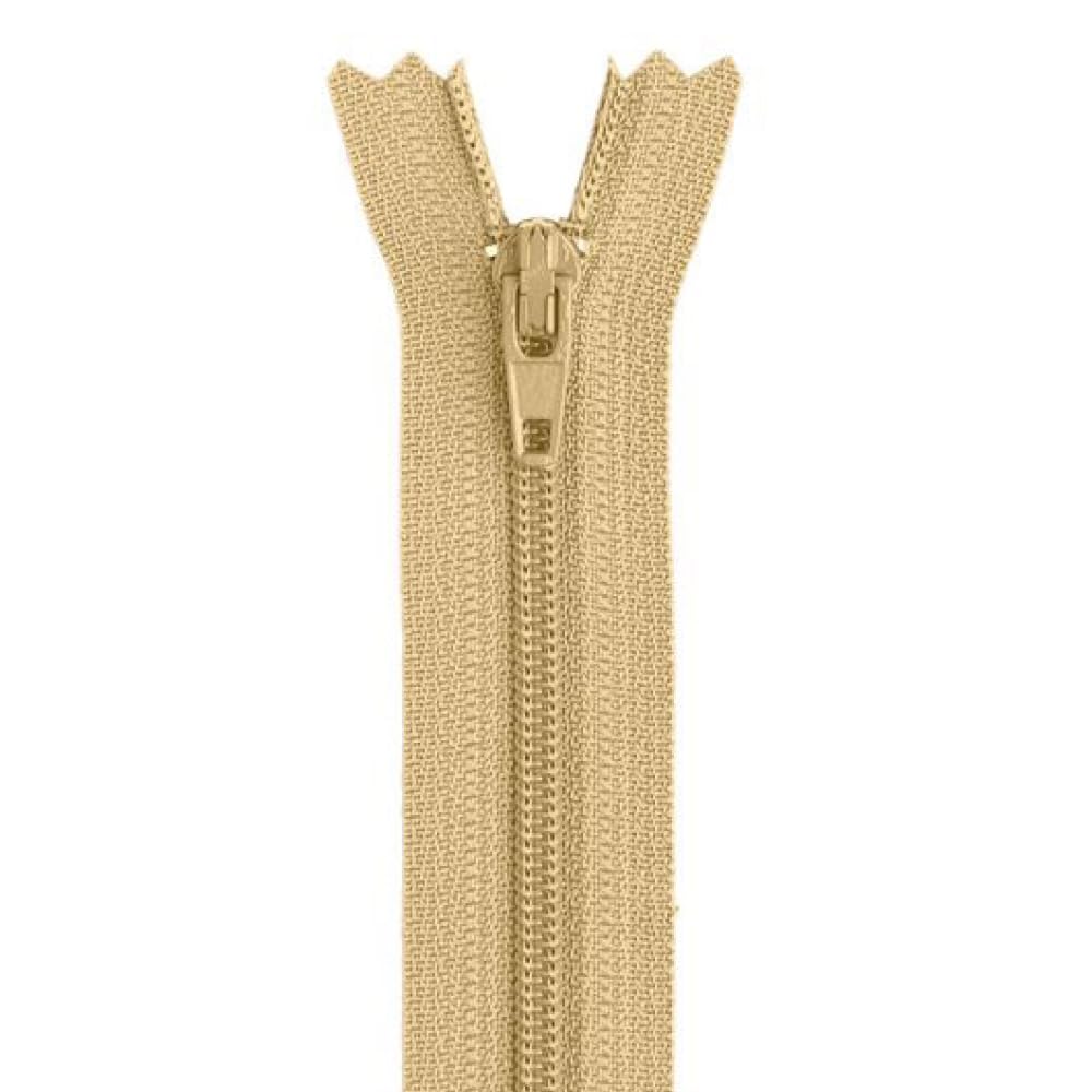 24" Nylon Coil Zipper Non-Separating Closed End – Cream