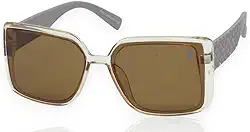 Óculos de Sol Feminino Polo London Club, Design Oversized lente em Policarbonato com Proteção UV400 em - Kit contém Case Couro ECO