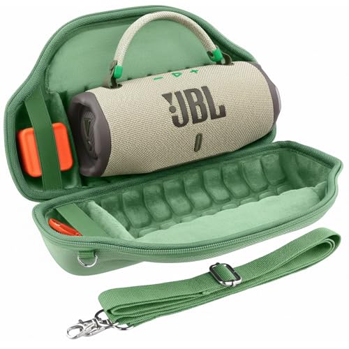 Image of co2CREA Case for JBL Charge 6 Portable Bluetooth Speaker, Avocado Green | High-Density Foam Padding, Reinforced Handle, Detachable Shoulder Strap, Compact Lightweight Design, Dust Protection