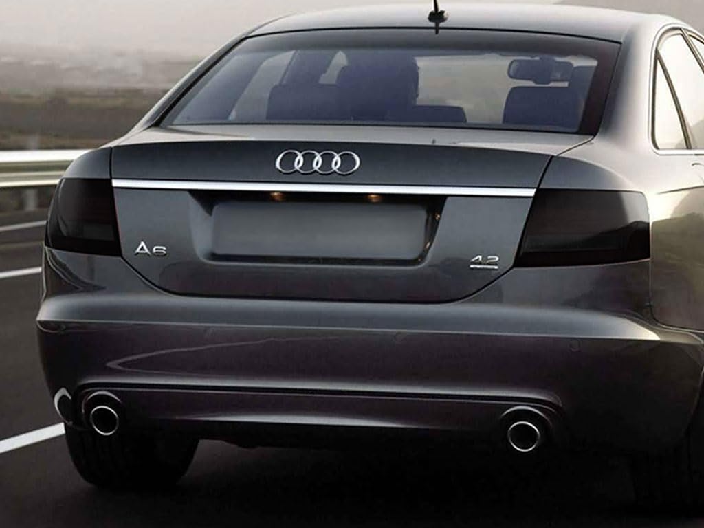 Rvinyl Tail Light Tint Covers Compatible with Audi A6 2005-2008 (Sedan) - Smoke