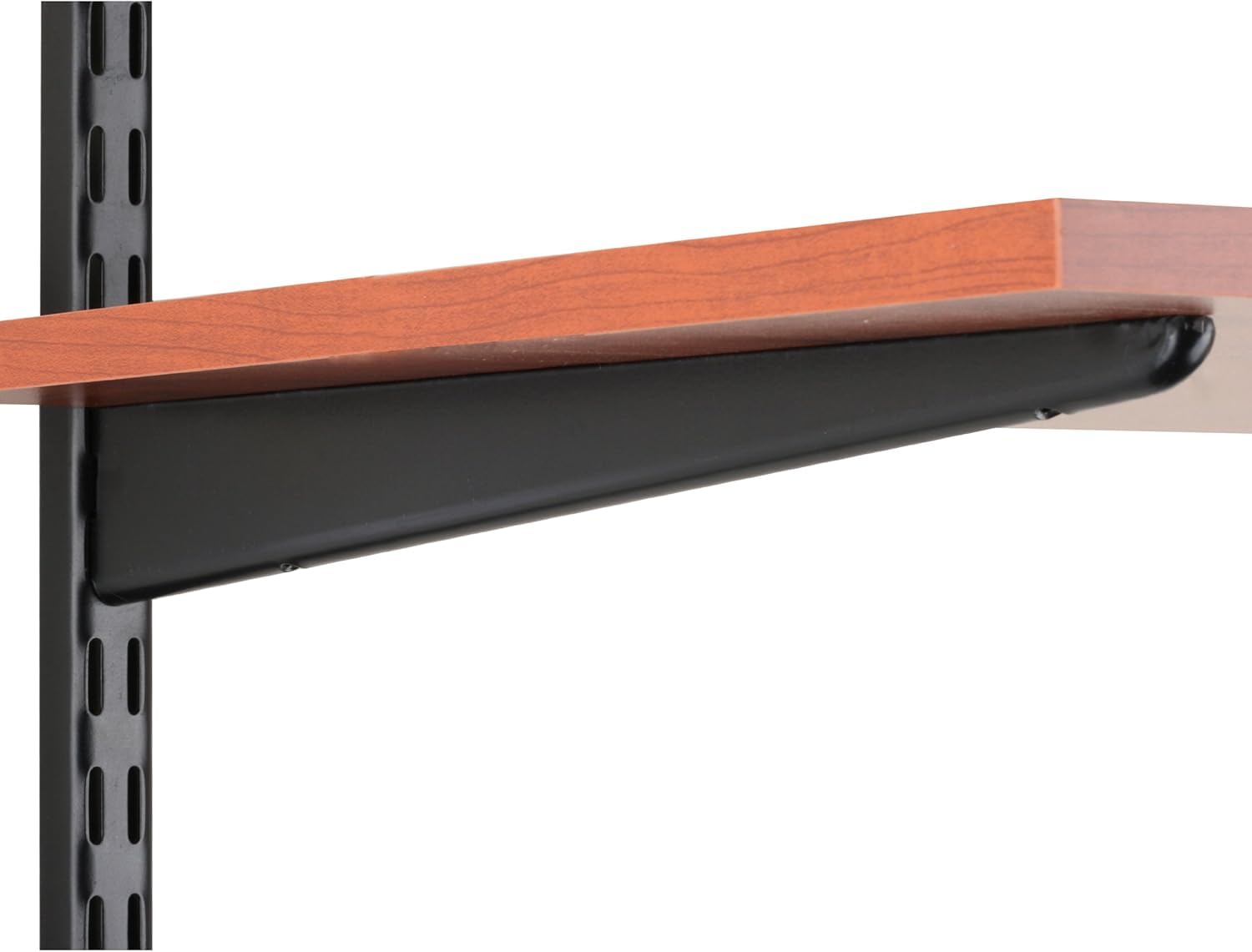 Knape & Vogt John Sterling Dual Trak Adjustable Wood Shelf Bracket, 14-Inch, Black, 0122-14BK, 14 Inch