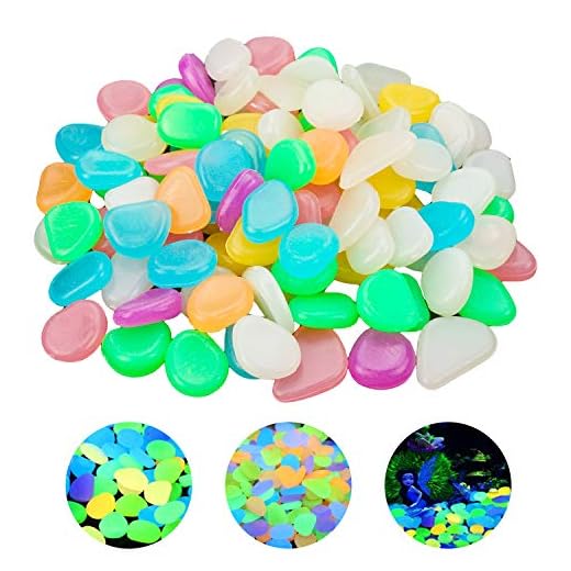 YSDMY Piedras Luminosas 100 Piezas Piedras Decorativas Guijarros Colores guijarros Luminosos para Pasarela de jardín de pecera