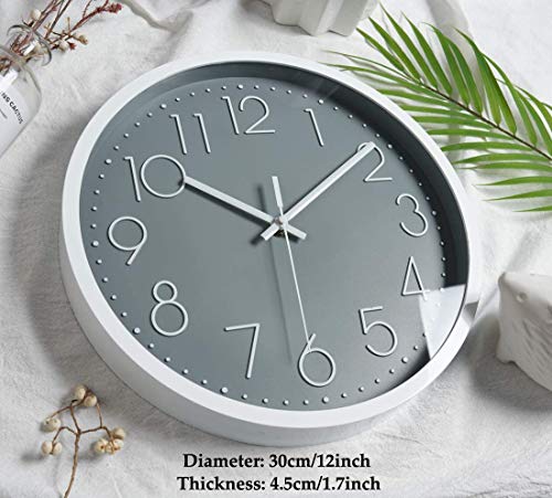 Modern Wall Clock, 12 Inch Silent Non-Ticking Nordic Style Wall Clocks for Living Room, Office, Bathroom, Kitchen - Image 3