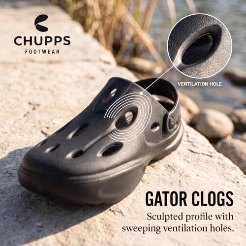 Image of CHUPPS Gator Clogs for Men | Lightweight EVA Clogs | Anti-Slip Sole | Cushioned Footbed | Breathable Ventilation | Adjustable Back Strap | Waterproof Casual Garden Clogs for Men