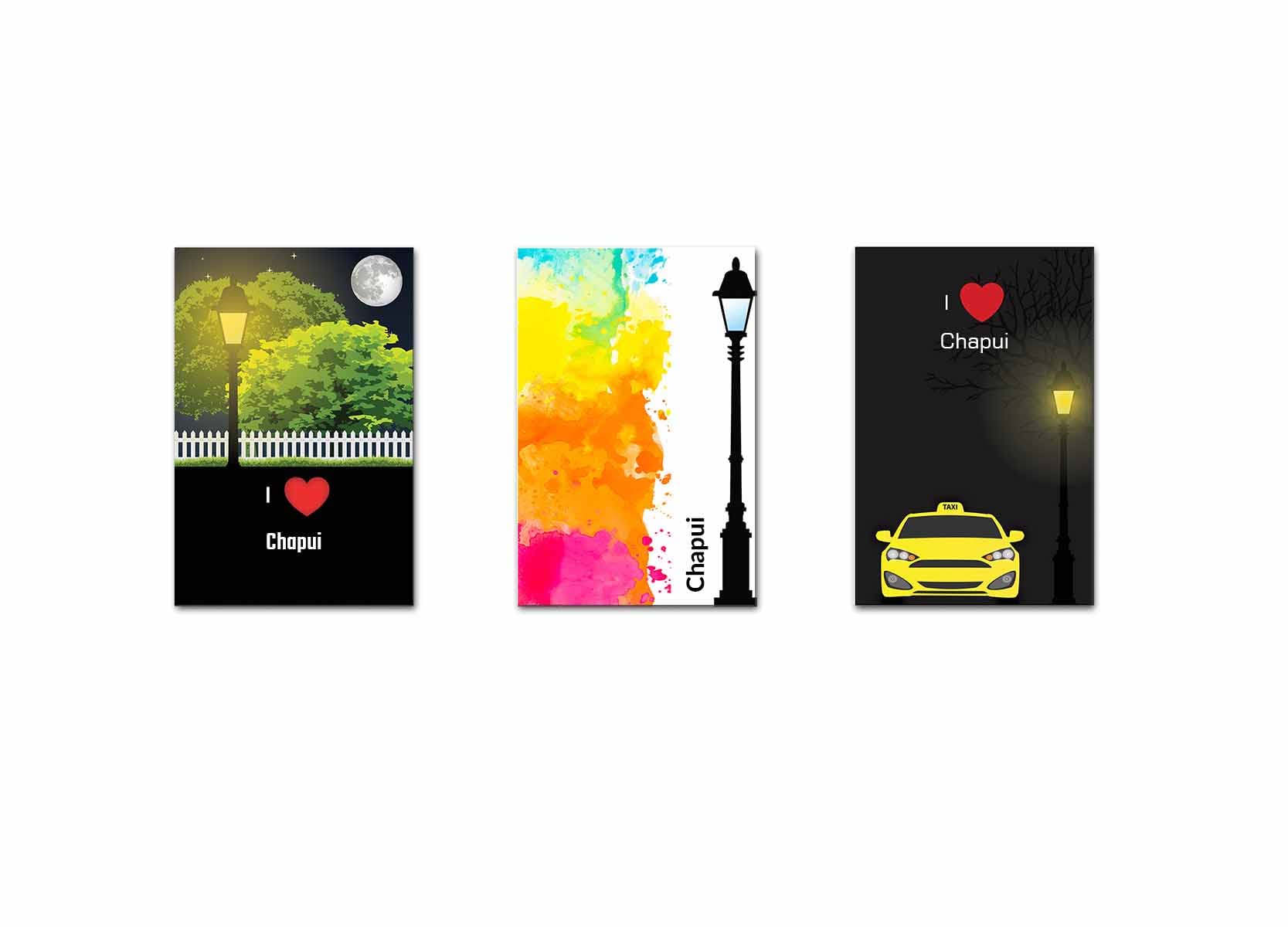 CITY POSTERS PLUS Chapui Poster Print (A4 Size, 3 pieces)