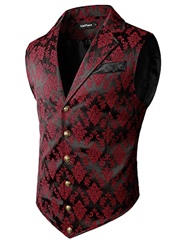 Image of VATPAVE Mens Victorian Suit Vest Steampunk Gothic Waistcoat
