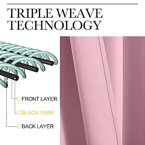 Image of NICETOWN Window Curtain Panels, Thermal Insulated Solid Grommet Blackout Draperies /Drapes for Basement (Crystal Pink, 1 Pair, 29 by 45-inch)