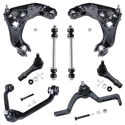Image of Detroit Axle - Front 8pc Control Arms Kit for Ford Explorer Ranger Mazda B2500 B3000 B4000 Mercury Mountaineer, 4 Upper & Lower Control Arms w /Ball Joints 2 Sway Bars 2 Outer Tie Rods Replacement