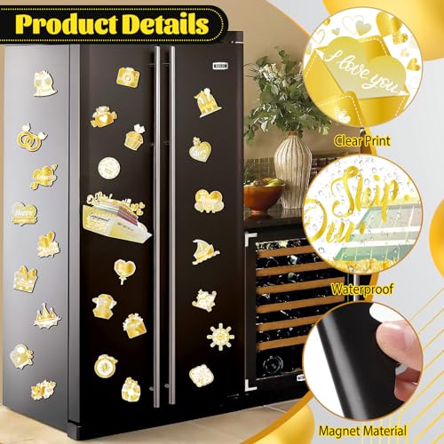 Imanes decorativos Just Married para puerta 26 pcs miniatura 2