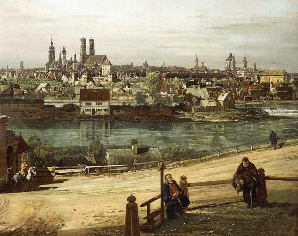 Affiche toile Vue de Haidhausen Bernardo Bellotto de format 60x90cm