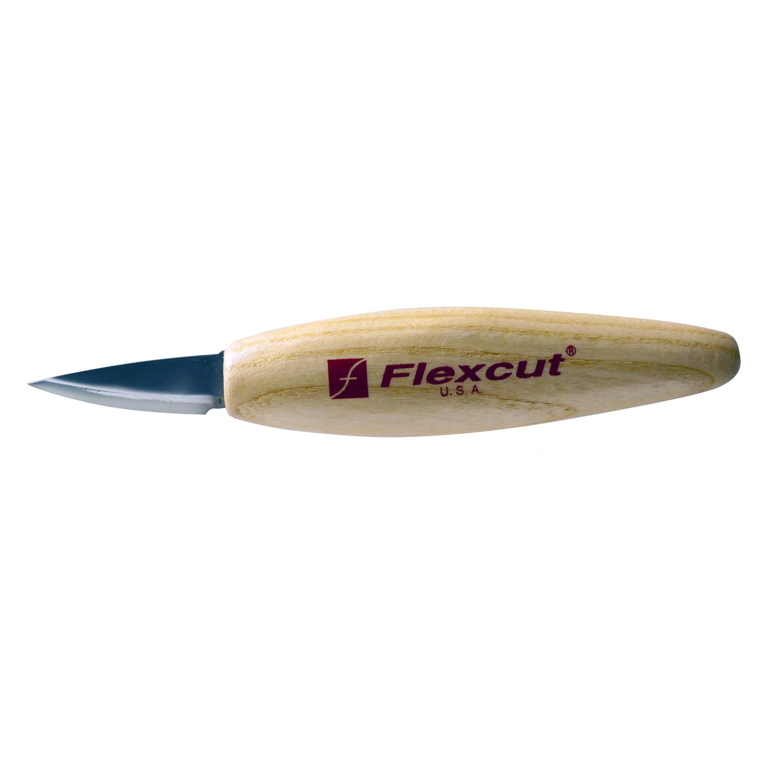 FLEXCUT Wood Carving Knives | Skewed Detail Knife | 1095 High-Carbon Steel Blade | 1-3/4 inch Bevel | 2.5oz | KN34 |Made in the U.S.A