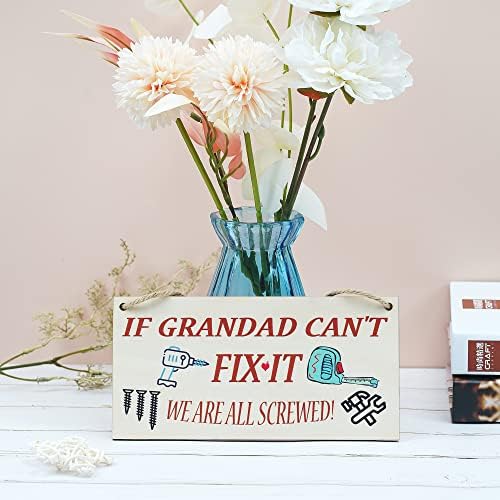 NITOP Grandad Birthday Gifts Grandad Fix It Funny Gifts for Grandad Men Cave Garage Shed Hanging Plaque Dad Gift Sign