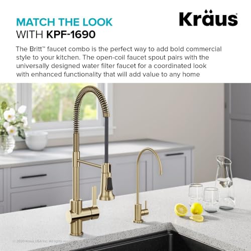 Kraus Purita 100% Lead-Free Kitchen Water Filter Faucet in Spot Free Antique Champagne Bronze, FF-100SFACB by Kraus - Image 6