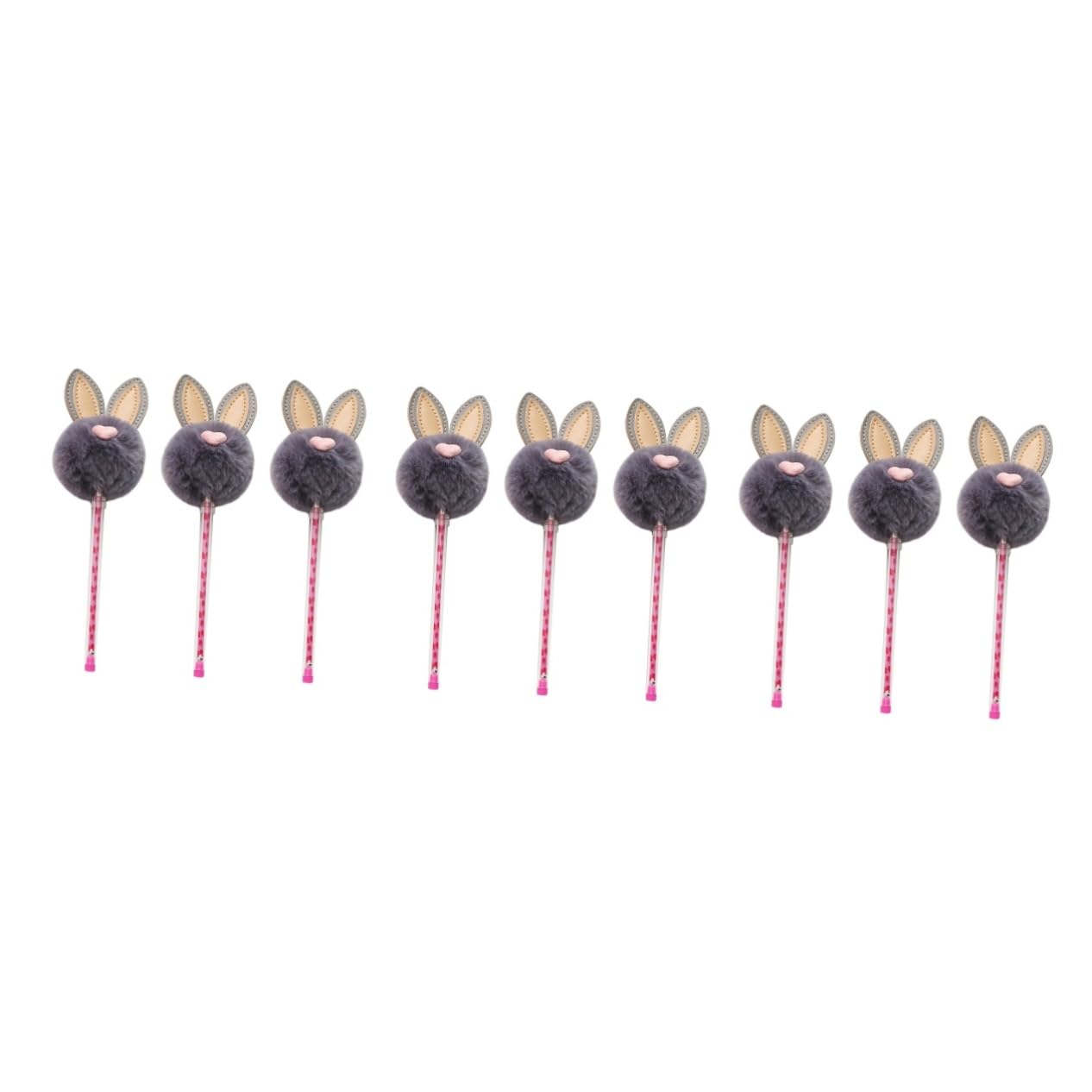NUOBESTY 9 Pz Penne a Inchiostro Da 0,5 Mm Penna Firma Nera Penne a Inchiostro Di Cartone Animato Penna Ad Inchiostro Soffice Di Peluche Peluche Coniglio Gel Carino Alunno