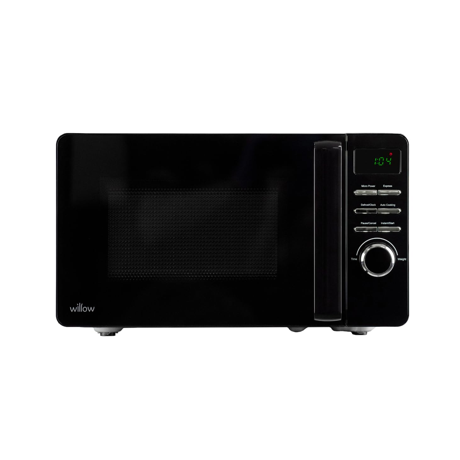 Willow WM20DB 800W 20L Digital Microwave with Defrost Function, LED Display, LED Interior Light, 5 Power Levels - Black