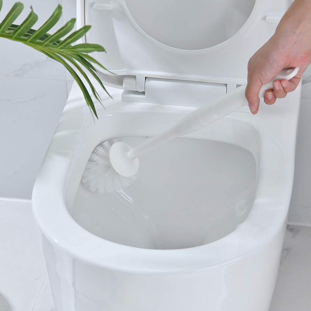 Juego de escobilla de inodoro para montaje en pared, sin taladro, herramienta de limpieza de baño con soporte, kit de cepillo de limpieza de inodoro gris para una fácil higiene y diseño de ahorro de