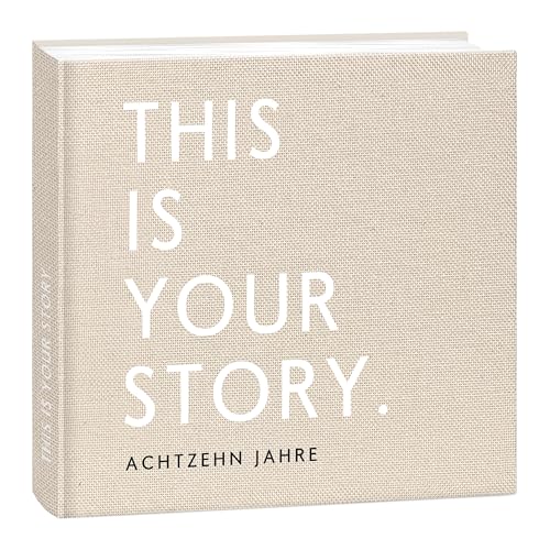 mintkind Erinnerungsbuch Baby bis 18 Jahre - Beige Leinen, Geburtstagsbuch...