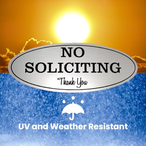 Panneau No Soliciting extérieur imperméable et anti UV bleu M - 5
